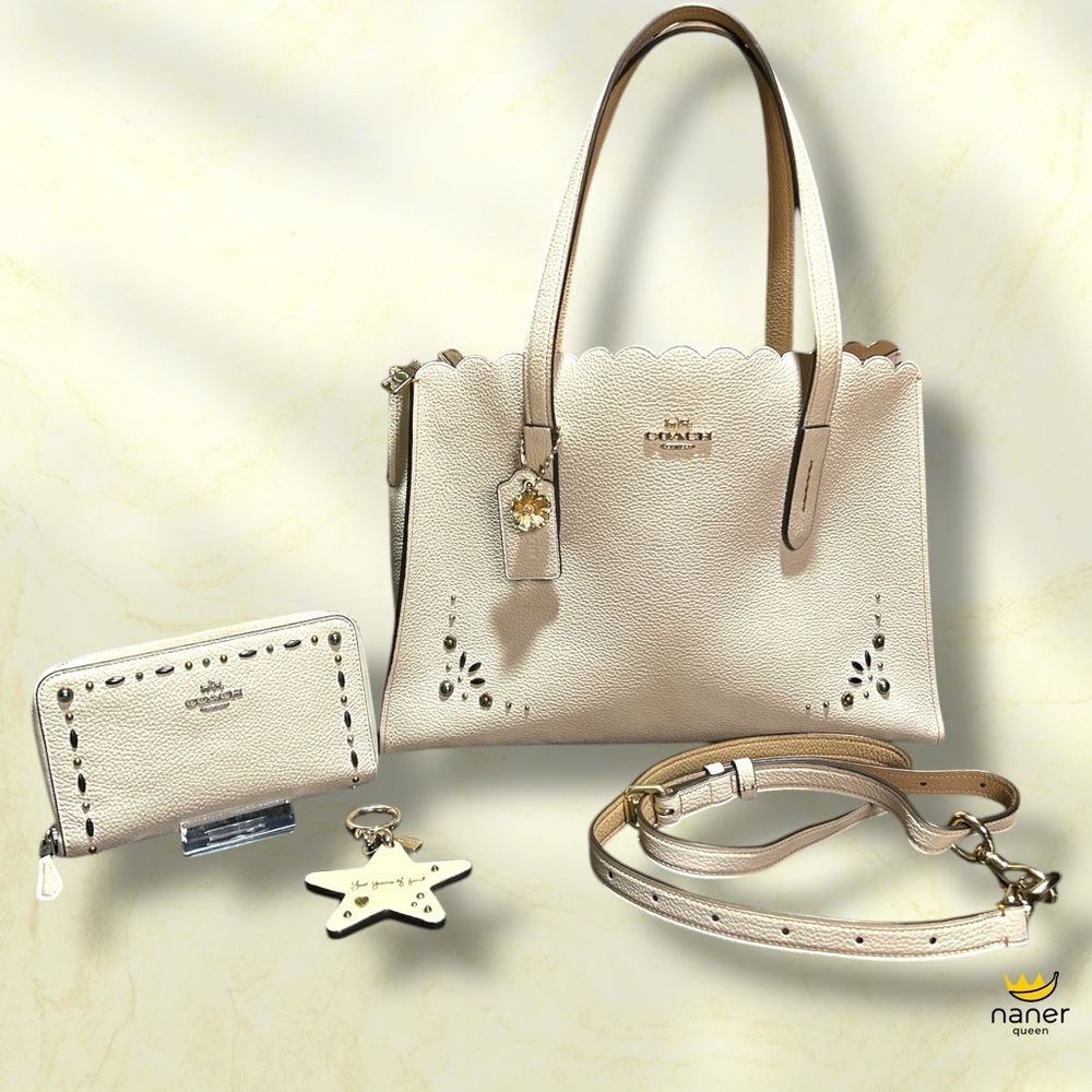 Coach Charlie Carryall Tote/Crossbody w matching wallet and extra charm